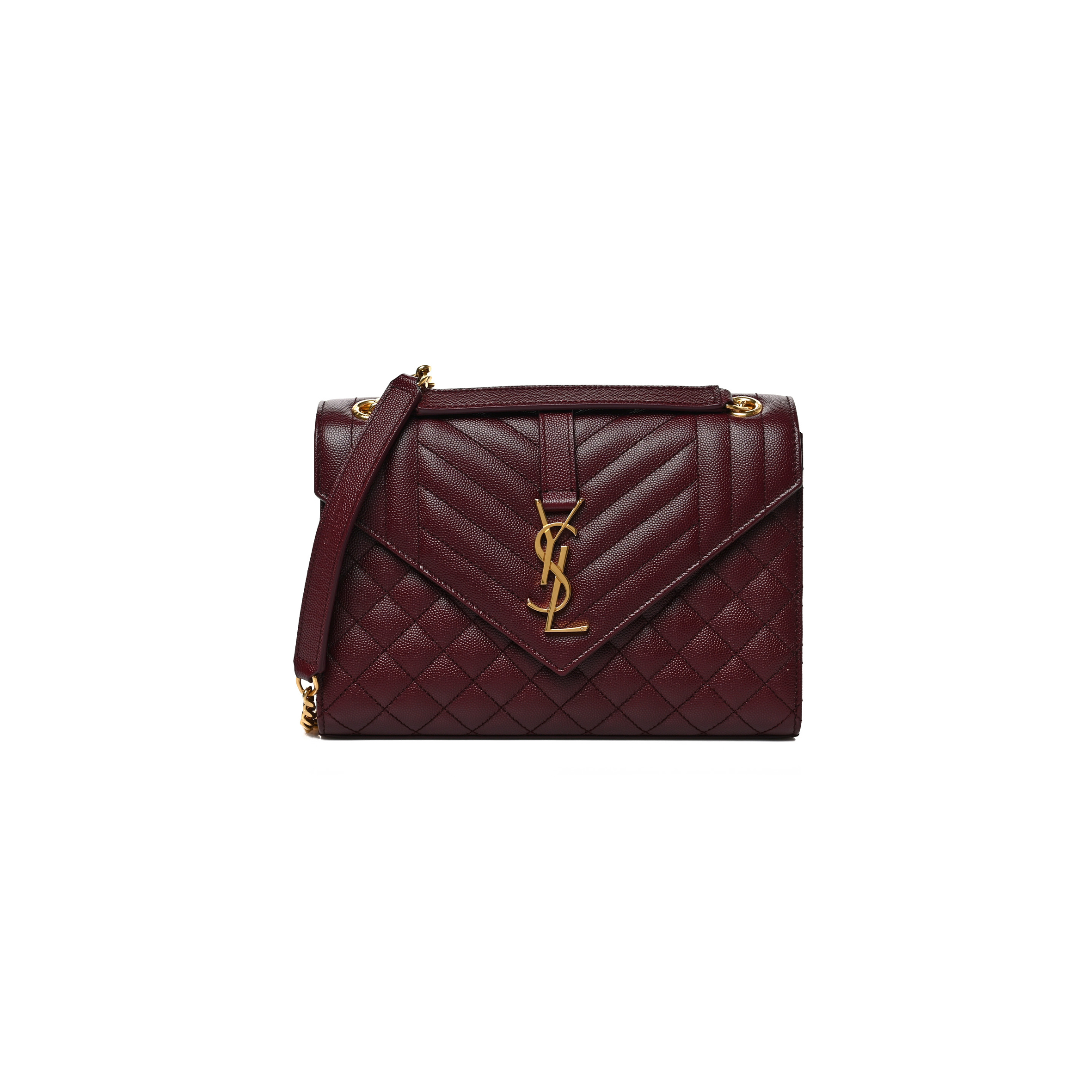 YSL ENVELOPE MEDIUM IN QUILTED GRAIN DE POUDRE EMBOSSED LEATHER 600185BOW916475 (24*17.5*6cm)